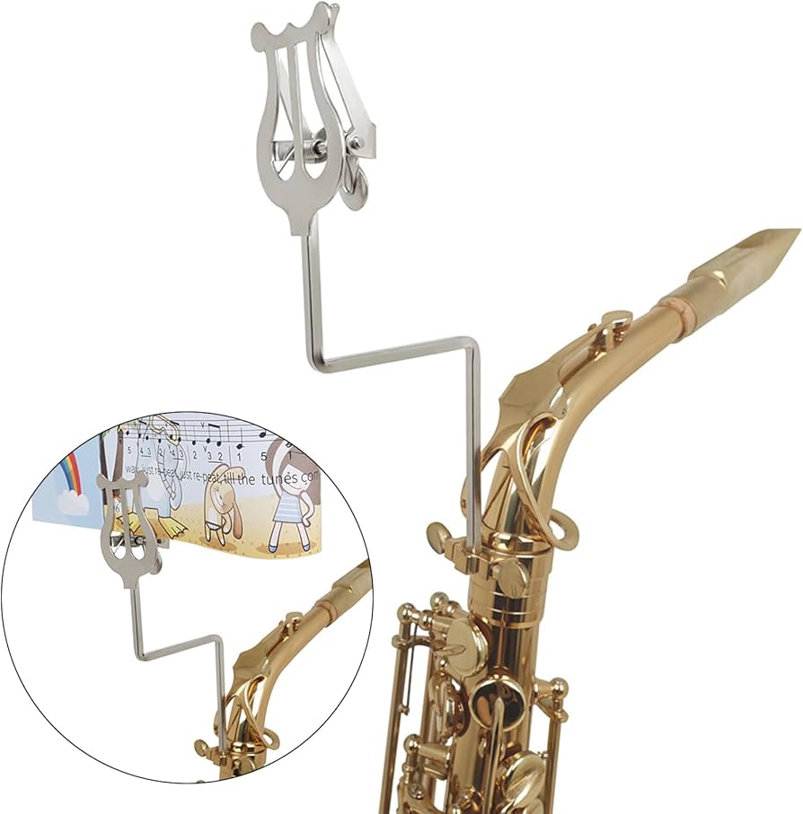 サックス本体、ストラップ、スタンド付き Amazon.co.jp: ポータブルアルトサックス楽譜クリップスタンド交換用